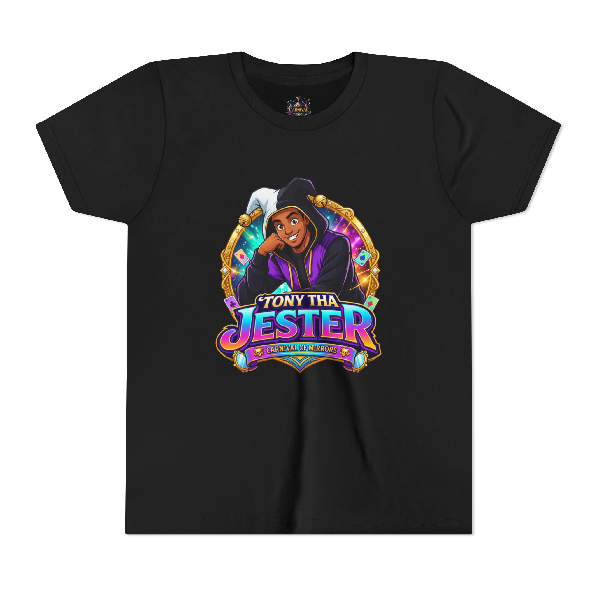 Youth Tee — Colorful Gamer Jester